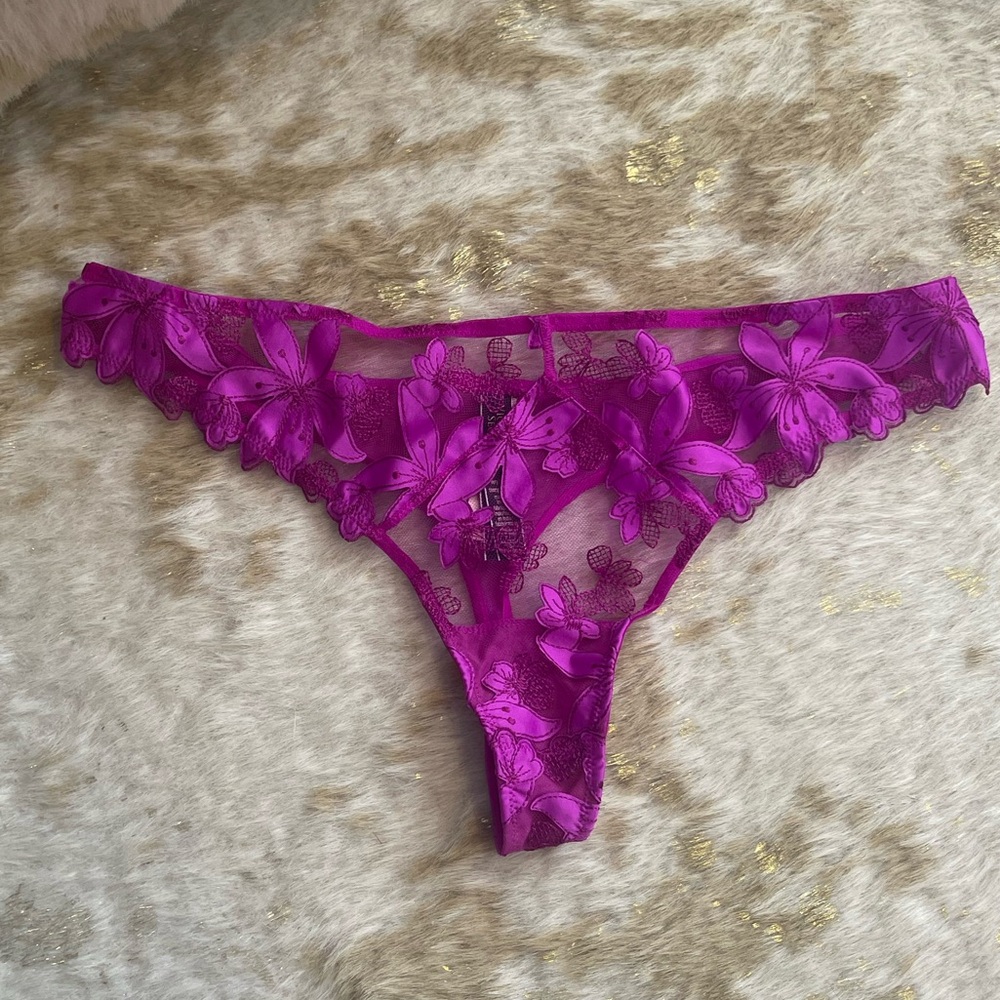Victoria's Secret Purple Lace Thong